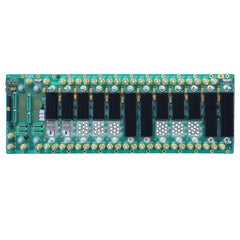 12-slot 3U VPX backplane aligned to SOSA 1.0. Includes 2 VITA 62 PSU slots
