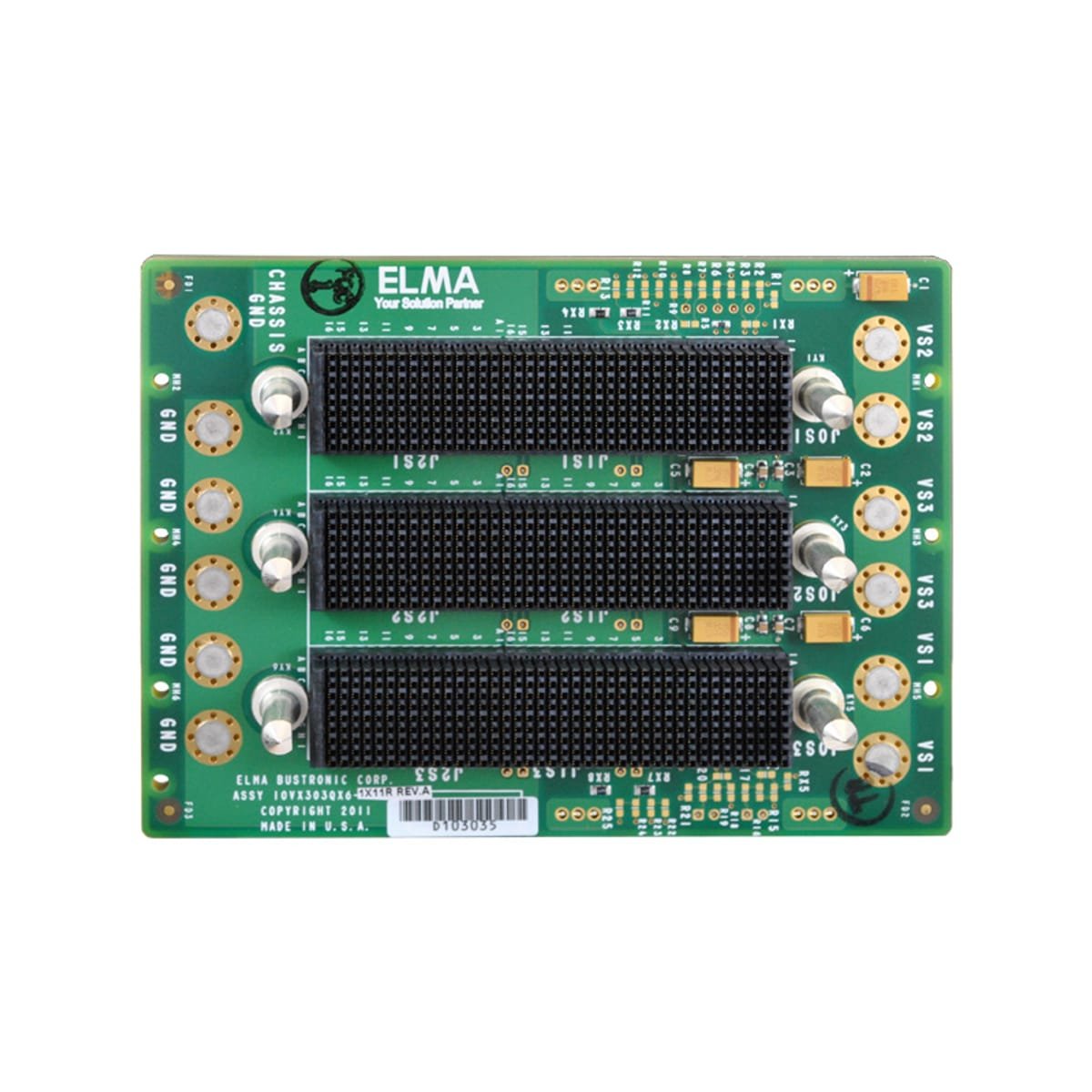 3U OpenVPX 3 slot Profile BKP3-CEN03-15.2.9-4 – Elma Electronic