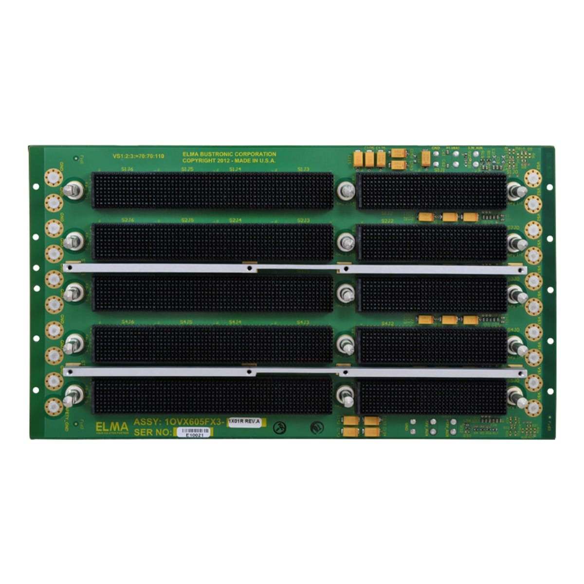6U 5-Slot OpenVPX Backplane, Profile BKP6-CEN05-11.2.5-1 – Elma Electronic